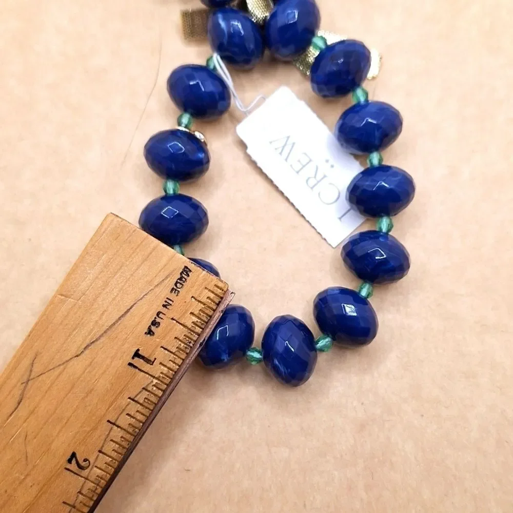 J.Crew Chunky beaded bracelets blue green gold  jewelry